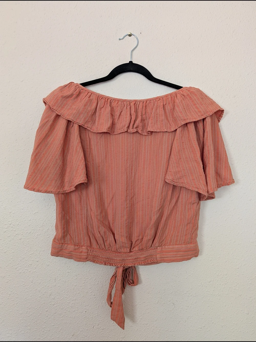 Free People Tie-Front Ruffle Button-Down Peasant Top